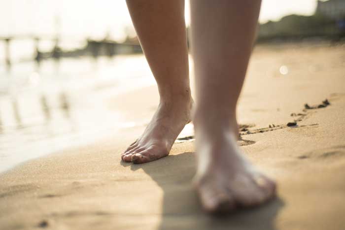 Feeling your feet on the ground helps calm you.